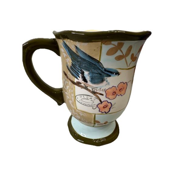 Blue Jay Bird Hand-Painted Coffee Mug Certified International Jennifer Brinley - Picture 1 of 8